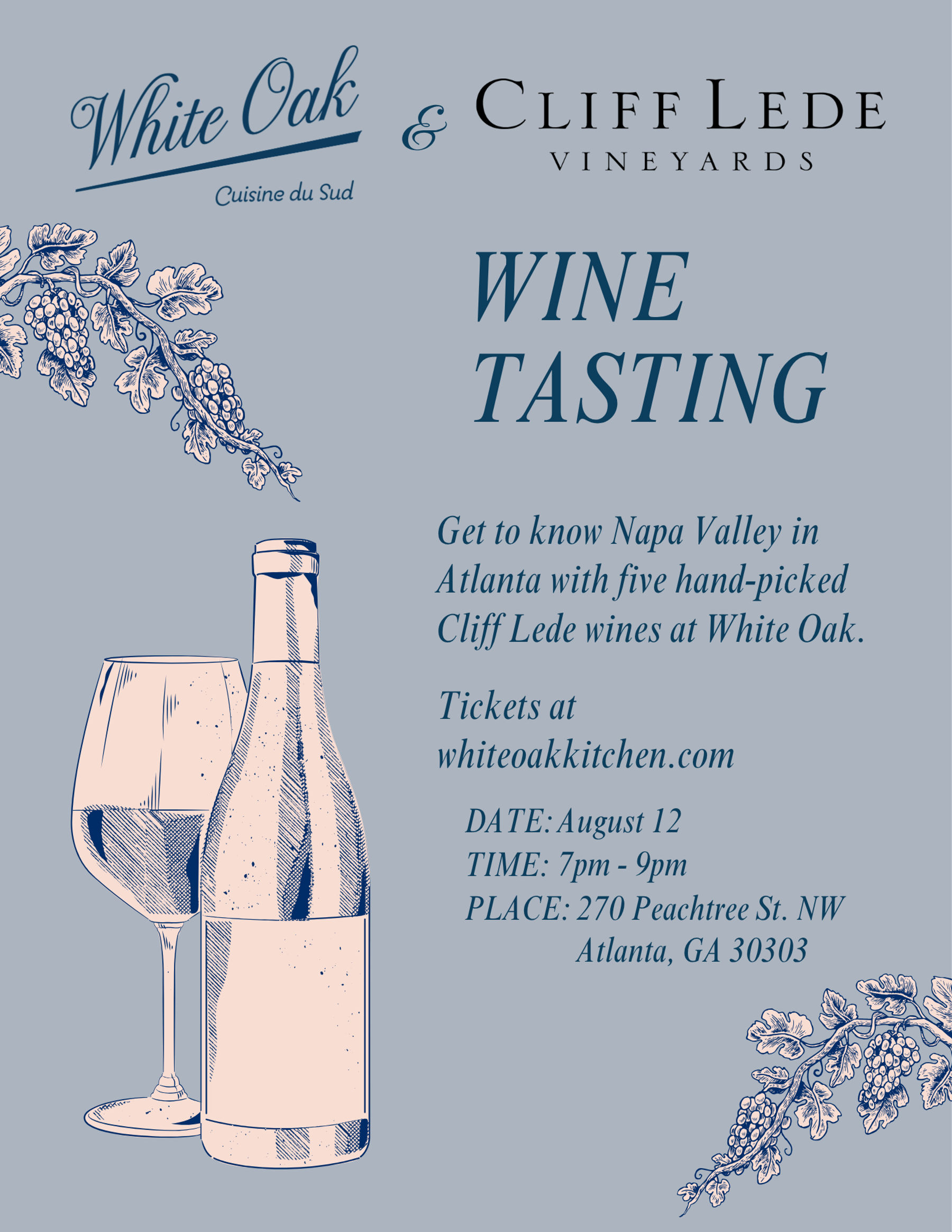 Cliff Lede Vineyards wine tasting at 270 Peachtree in Downtown Atlanta