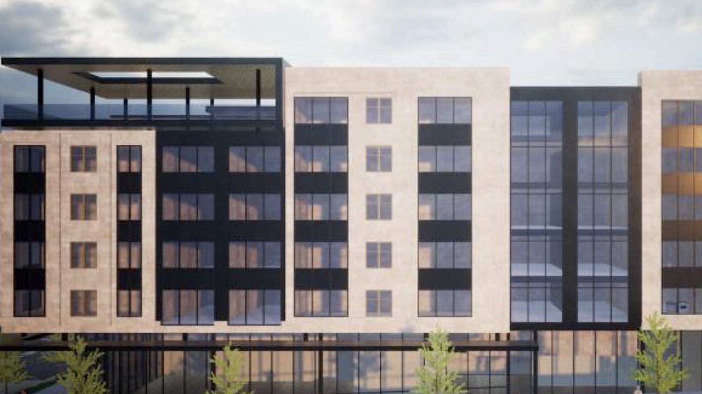 The open plaza site at Peachtree and Wall streets where 1 Peachtree is proposed