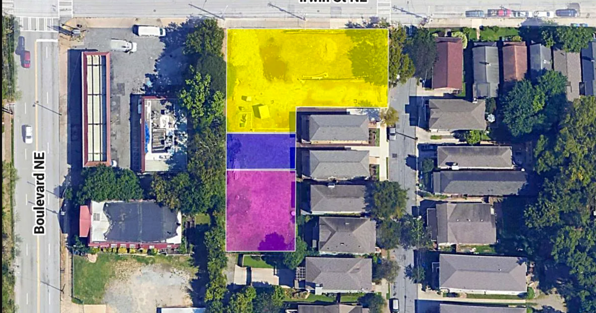 Eight homes proposed for the interior of an Old Fourth Ward block near the King park