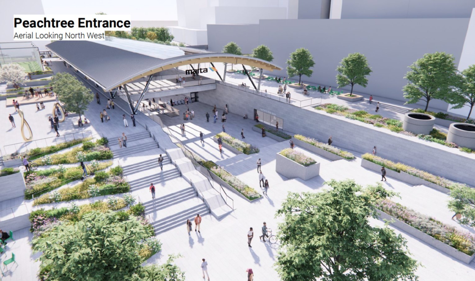 A rendering of the renovated Five Points MARTA station in downtown Atlanta (courtesy MARTA)