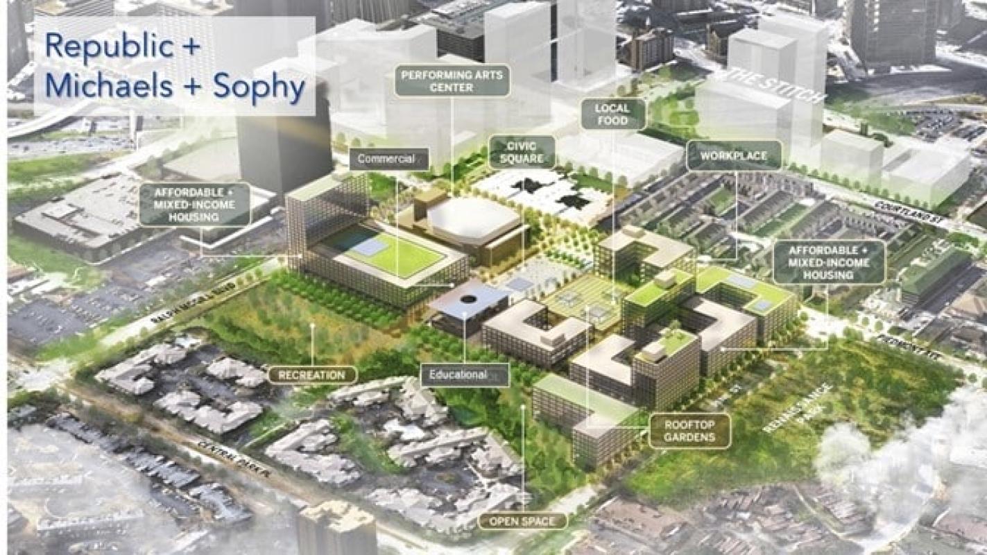 Rendering of the first phase planned at the Boisfeuillet Jones Atlanta Civic Center site