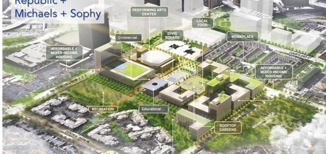 Atlanta Civic Center press rendering, Old Fourth Ward