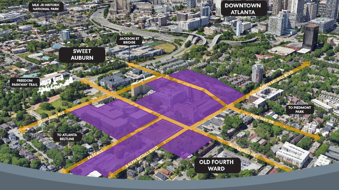 The shuttered Atlanta Medical Center campus on Boulevard in Old Fourth Ward