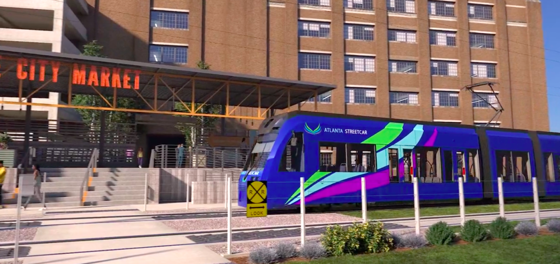 Atlanta Streetcar BeltLine rail rendering