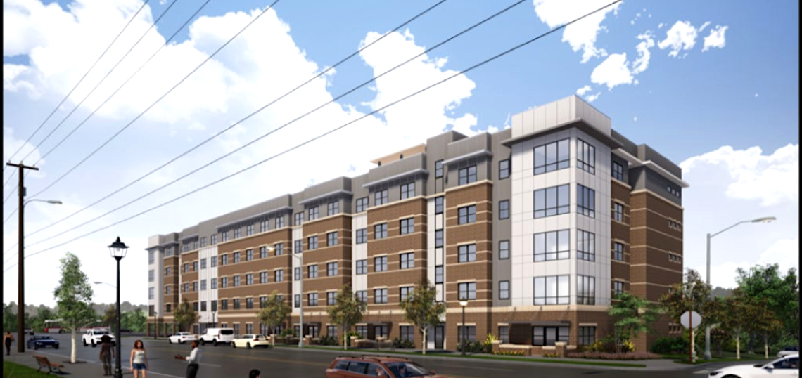 Rendering of Boulevard North affordable housing development, Old Fourth Ward