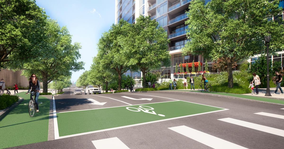 A new two-block street opens this month between Arts Center MARTA and the Connector