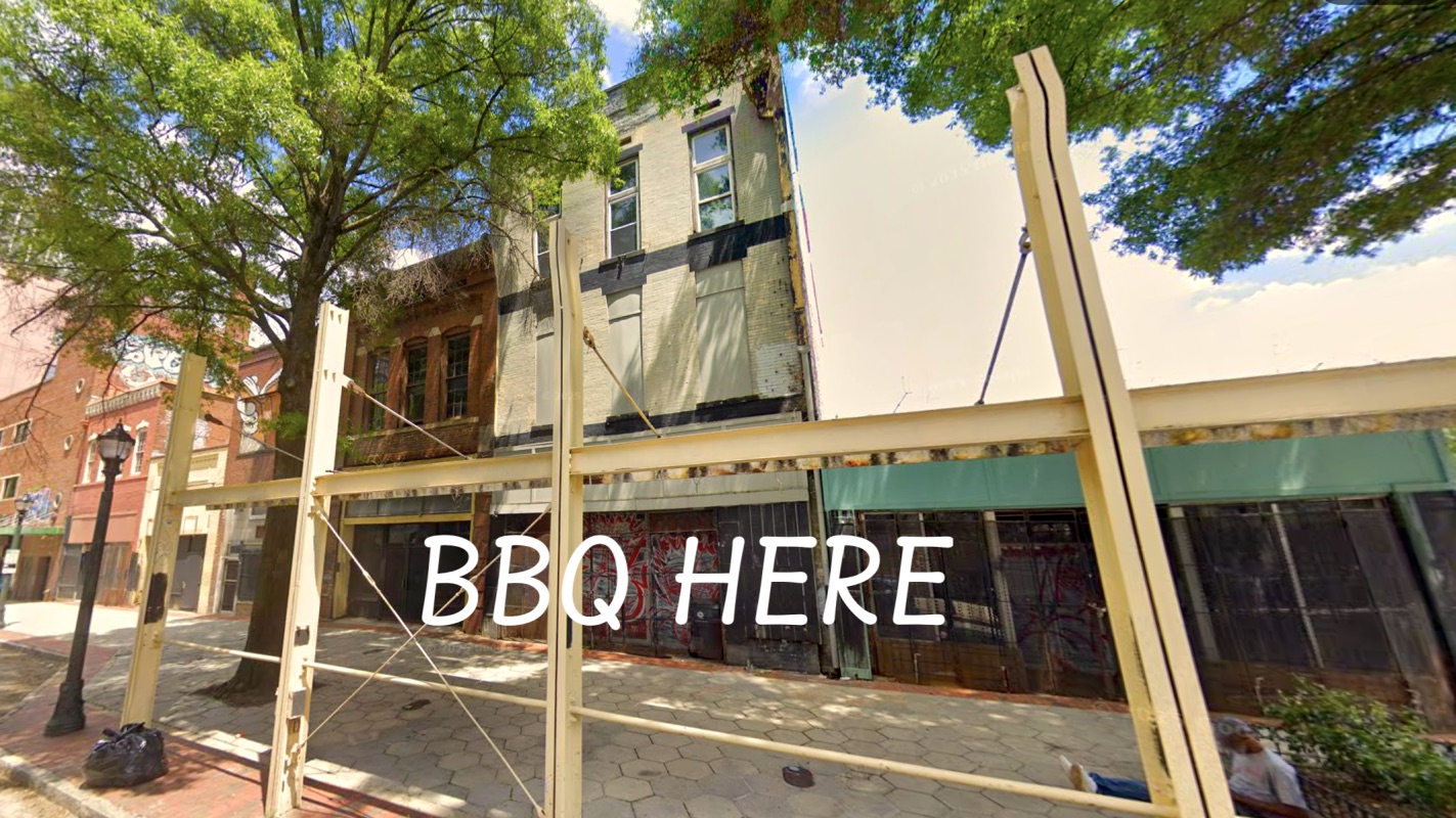 The Broad Street storefronts being converted into Broad Street BBQ in South Downtown