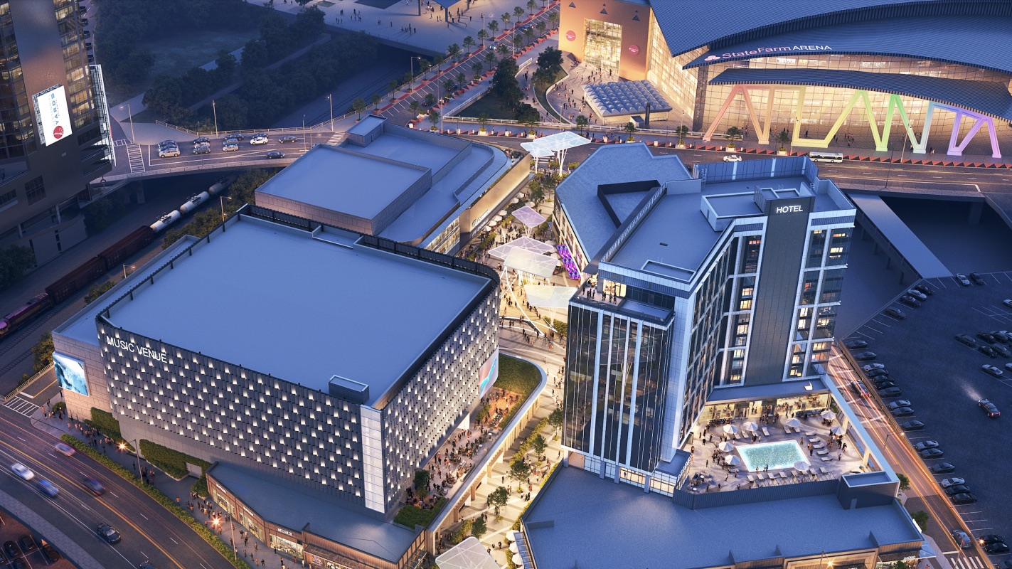 Rendering of the Live Nation music venue planned at Centennial Yards