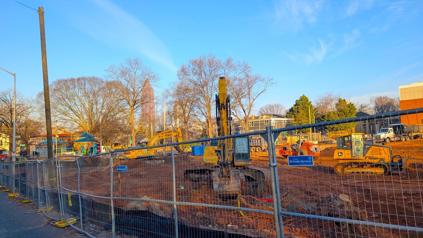 Construction underway at City Lights South on Boulevard in Old Fourth Ward