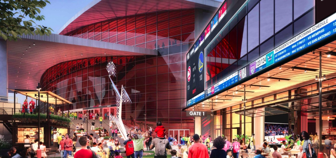 Rendering of The Center, the planned renovation of the former CNN Center in downtown Atlanta