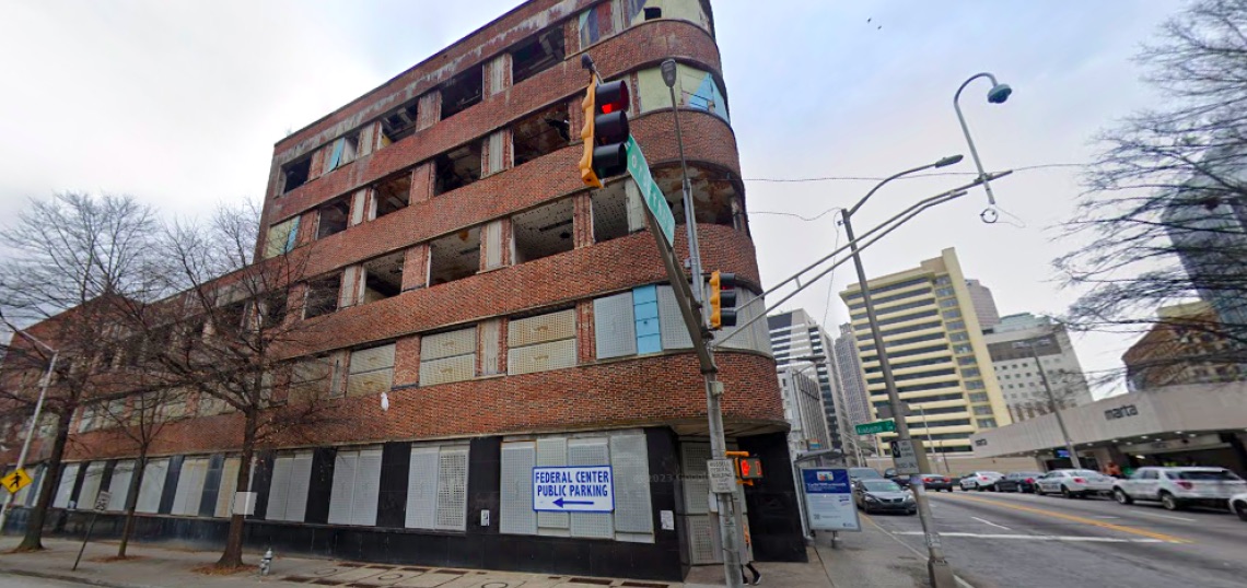 The Atlanta Constitution Building at 143 Alabama Street in downtown Atlanta