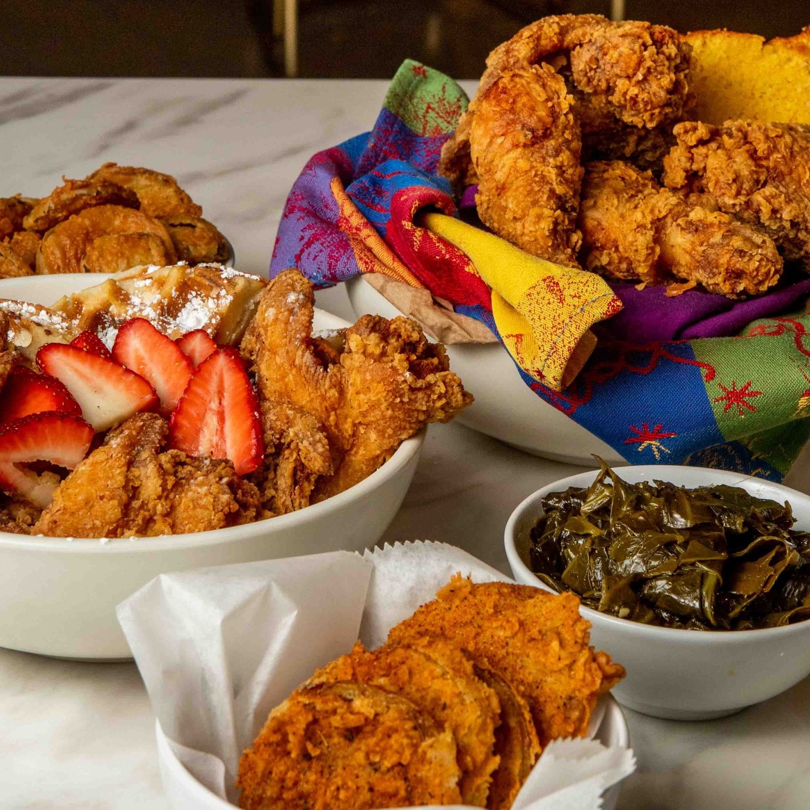 Fried chicken, mac and cheese and other dishes from Delilah's Everyday Soul