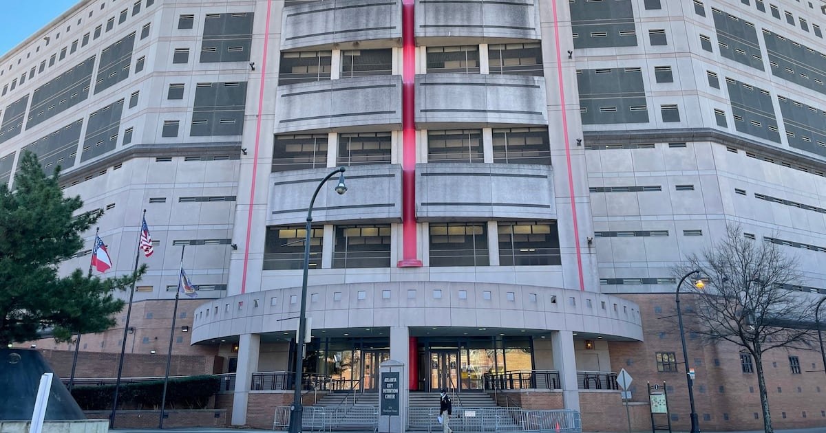 Exterior of the Atlanta City Detention Center on Peachtree Street SW in downtown Atlanta