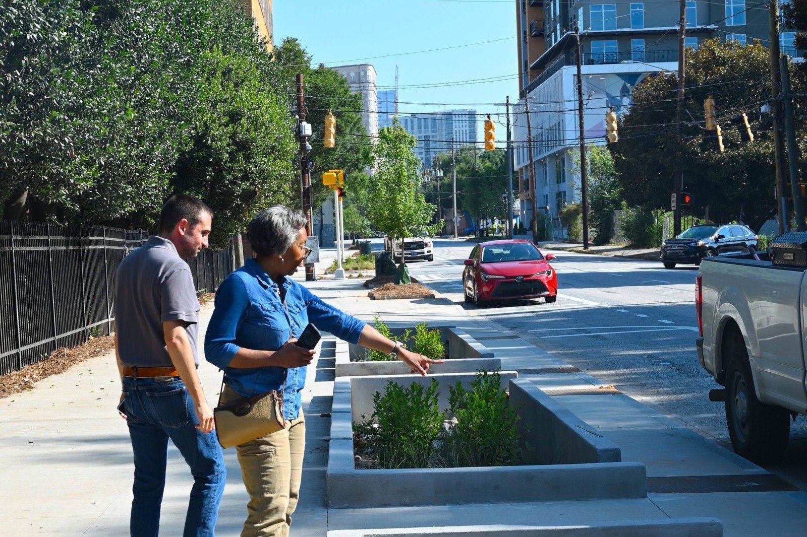 Courtland Street sidewalk in downtown Atlanta