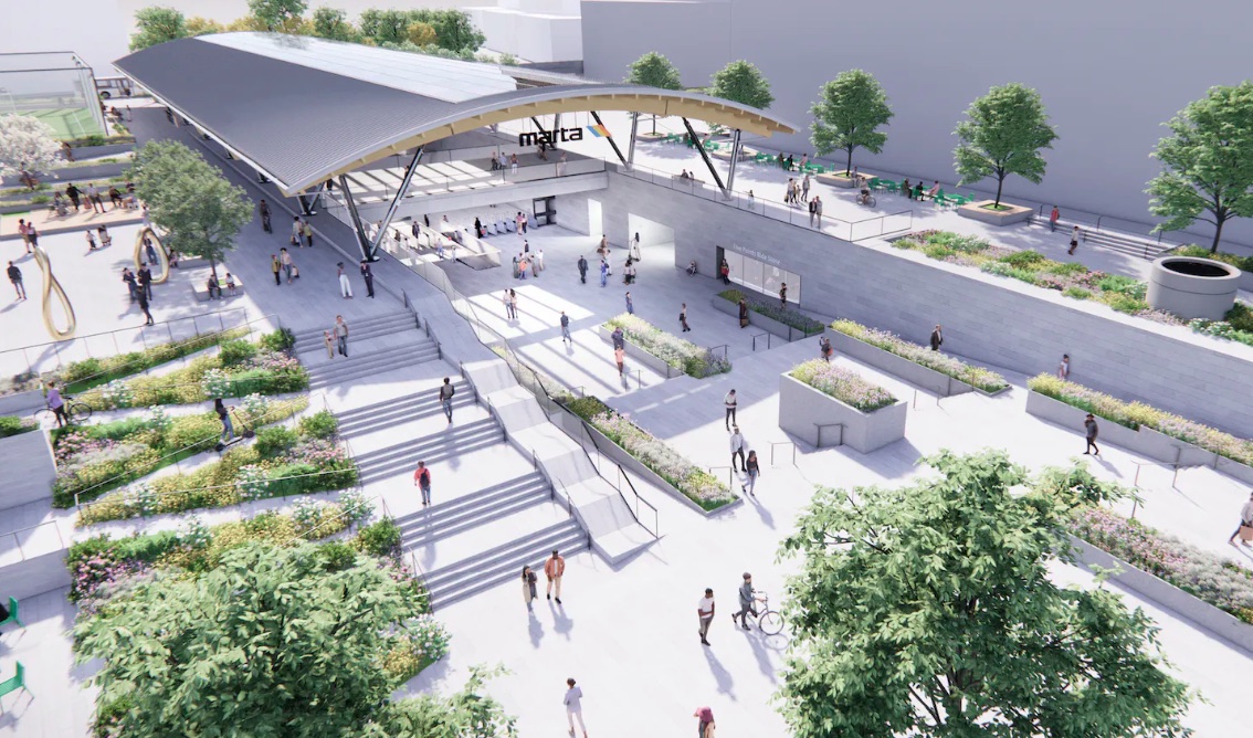 Rendering of the reopened Five Points MARTA station in downtown Atlanta