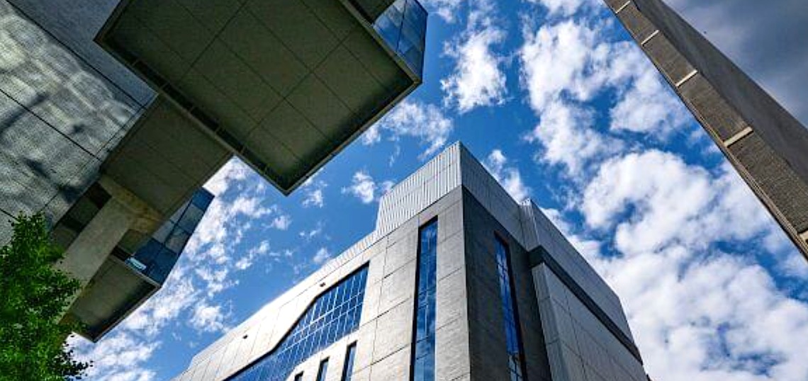 Georgia State University's new nine-story Research Tower on Jesse Hill Jr. Drive downtown