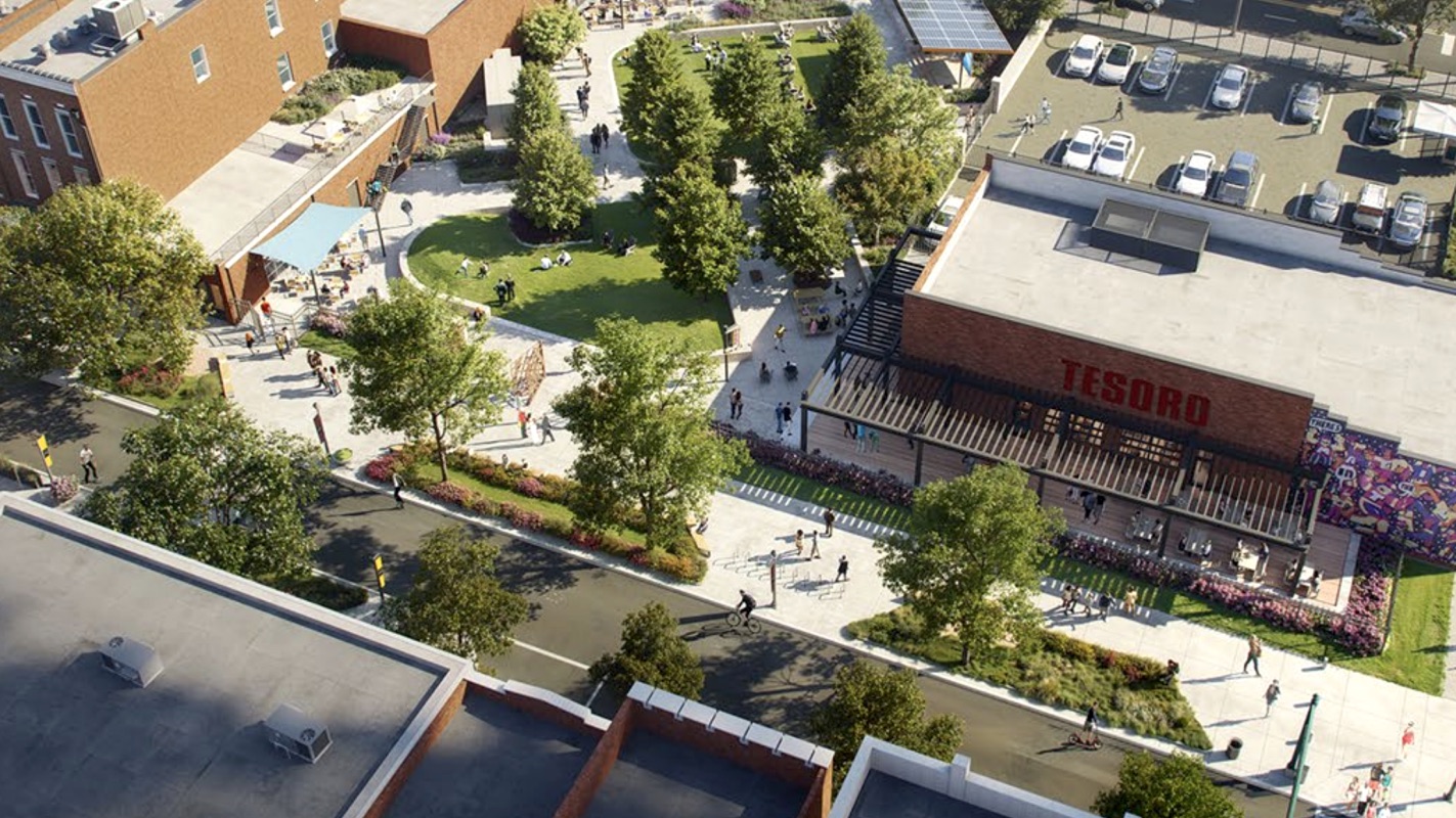 Rendering of the proposed South Broad Street streetscape in downtown Atlanta
