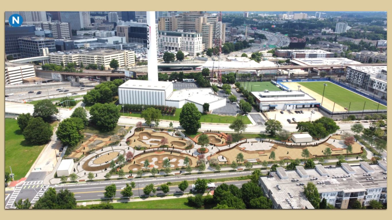 Memorial Drive Greenway concept adds a 2.5-acre skatepark, plazas and a lot more shade