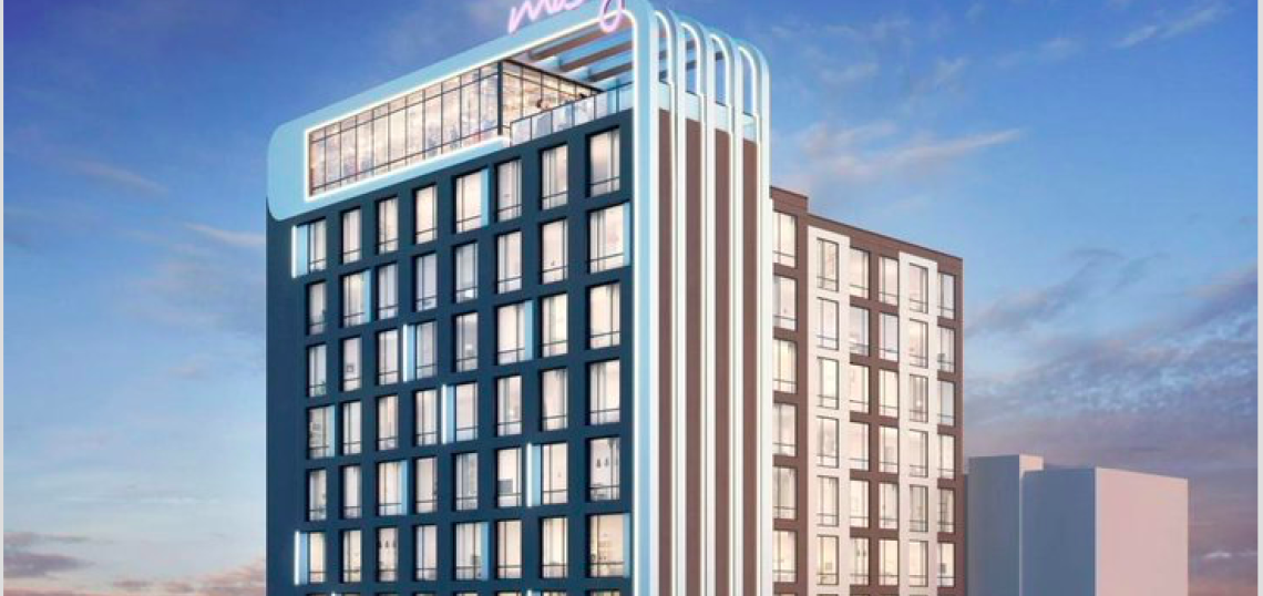 Rendering of the proposed Moxy hotel tower in downtown Atlanta