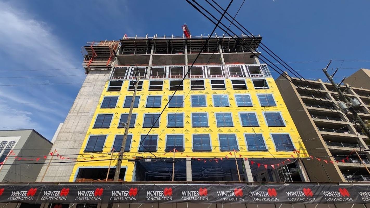 Moxy by Marriott under construction on Marietta Street in downtown Atlanta