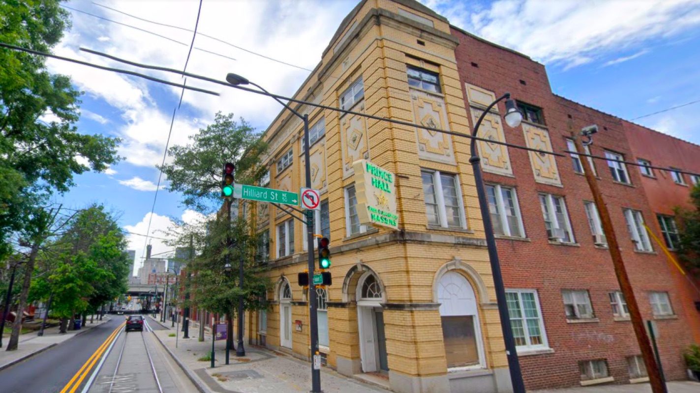 The restored Prince Hall Masonic Temple and Lodge on Auburn Avenue