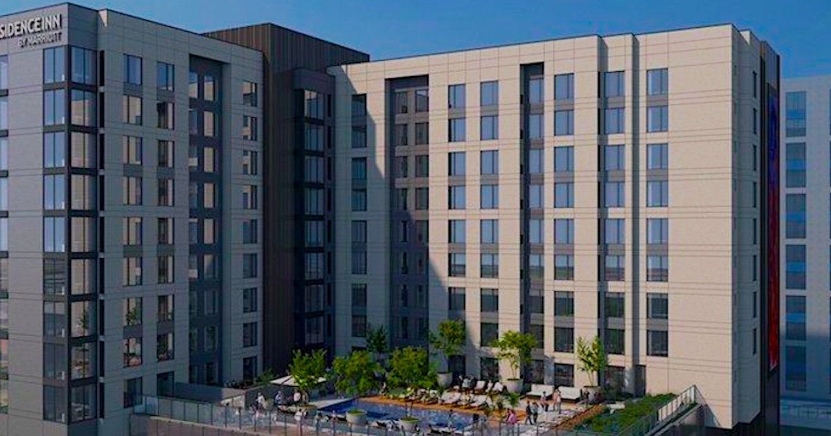 Rendering of the Residence Inn by Marriott planned at 355 Centennial Olympic Park Drive