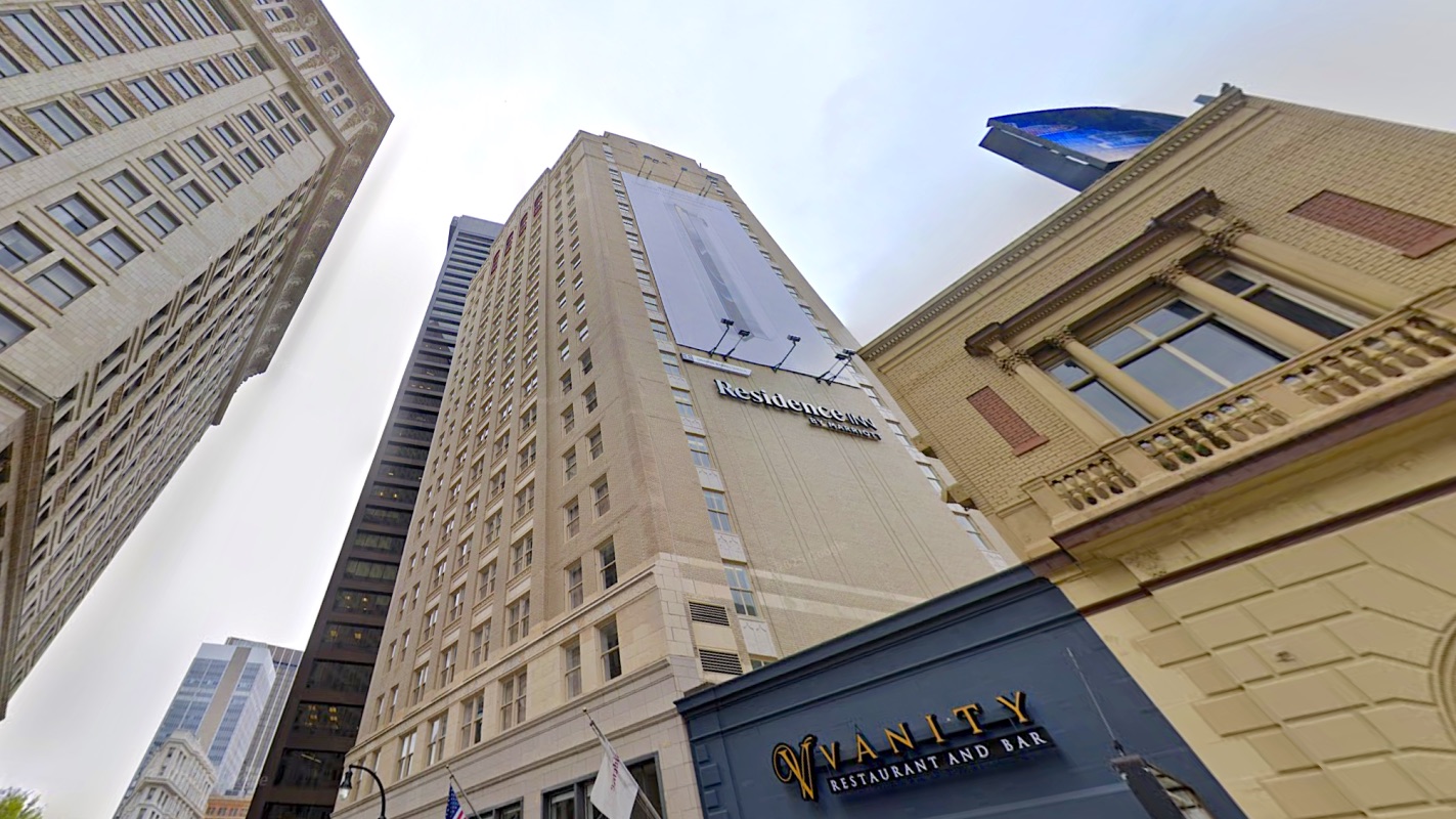 The 1929 Rhodes-Haverty Building at 134 Peachtree Street, home to a Residence Inn by Marriott