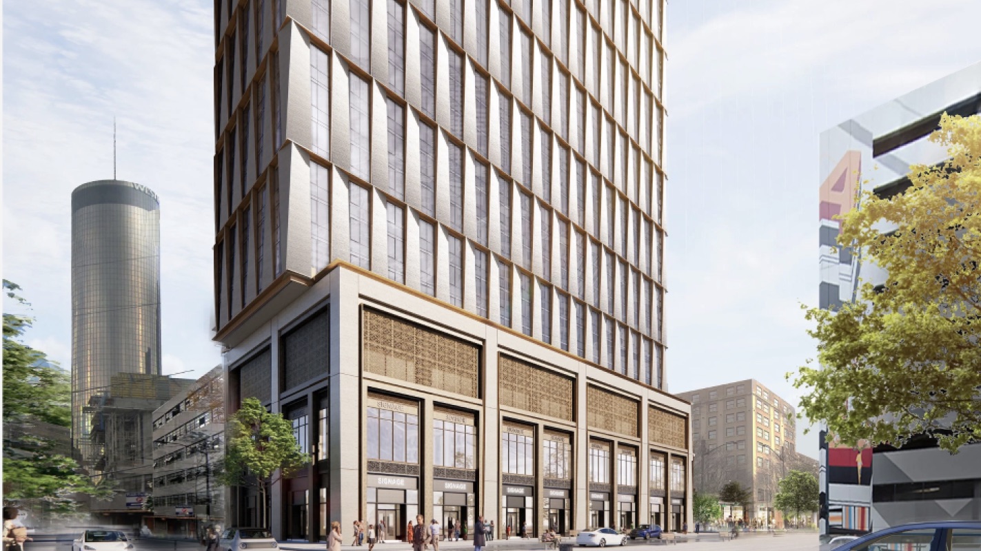 Rendering of the Teachers Village tower planned near Centennial Olympic Park