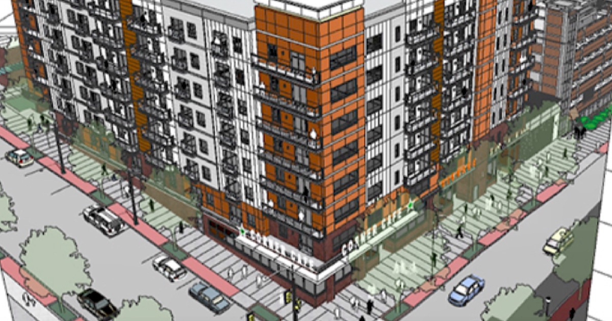 Trinity Central Flats affordable housing project rising near Atlanta City Hall at Trinity Avenue and Shirley C. Franklin Boulevard