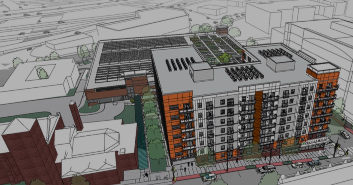 Rendering of the Trinity Central Flats affordable housing project at 104 Trinity Avenue