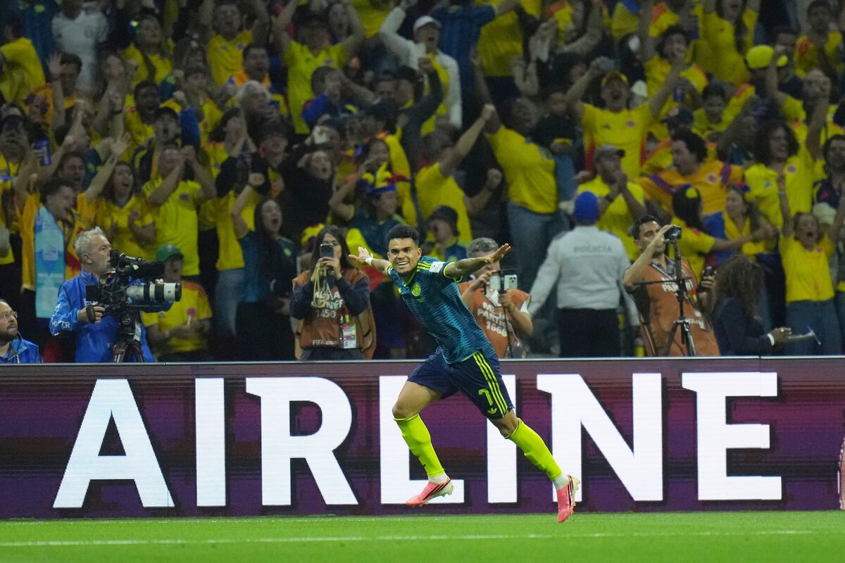 Colombia Luis Diaz celebrates World Cup goal
