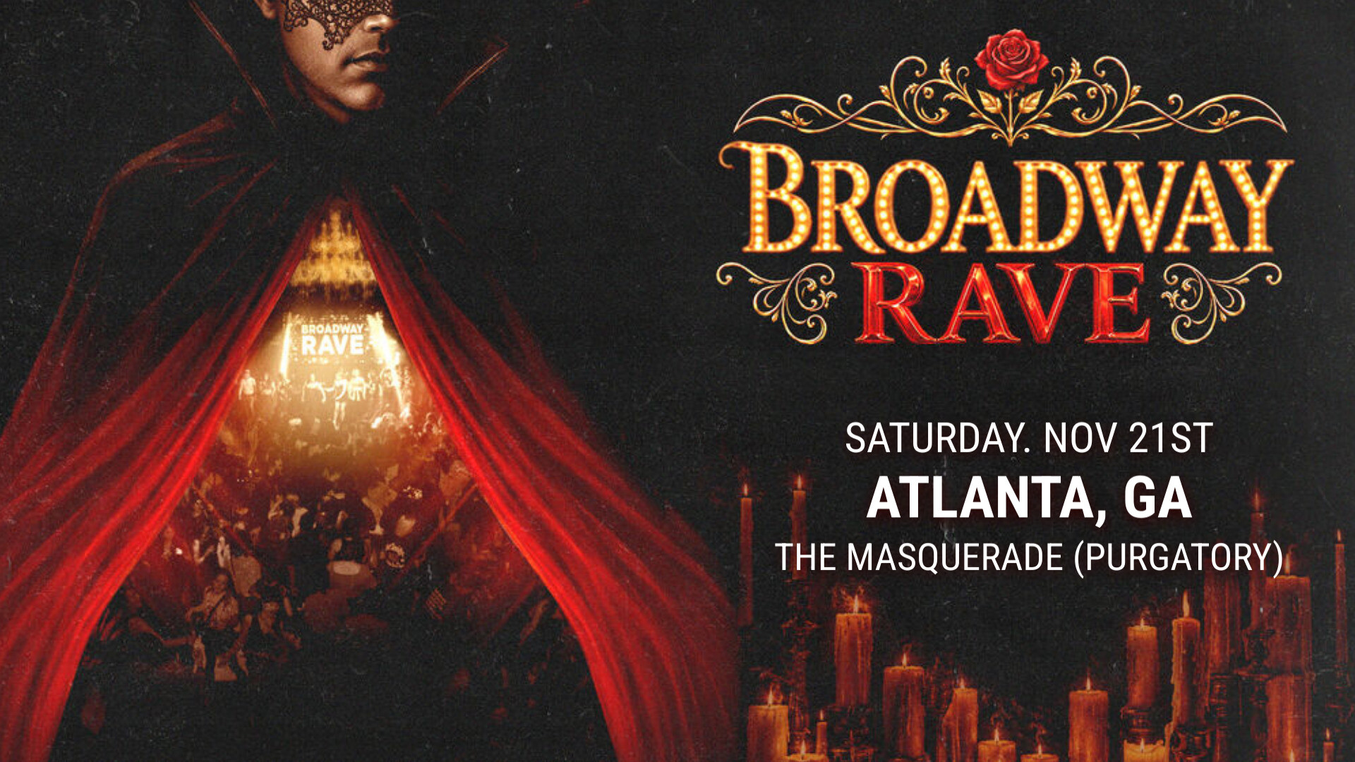 Key art for the touring Broadway Rave musical-theatre dance party.