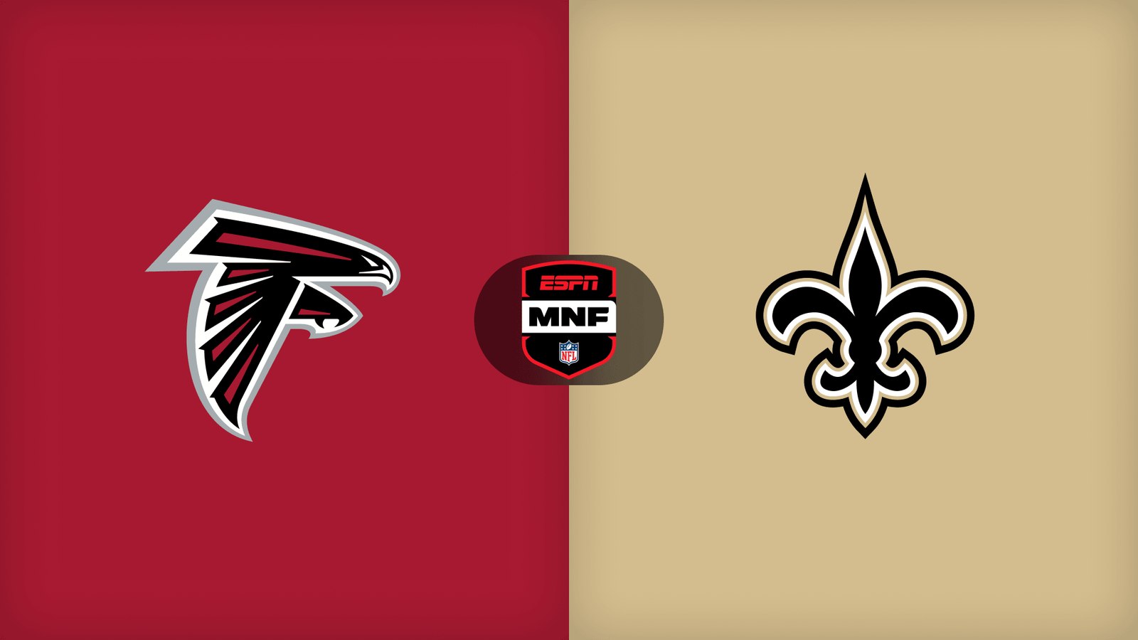 Promotional artwork for NFL: Falcons @ Saints at Cosm Atlanta