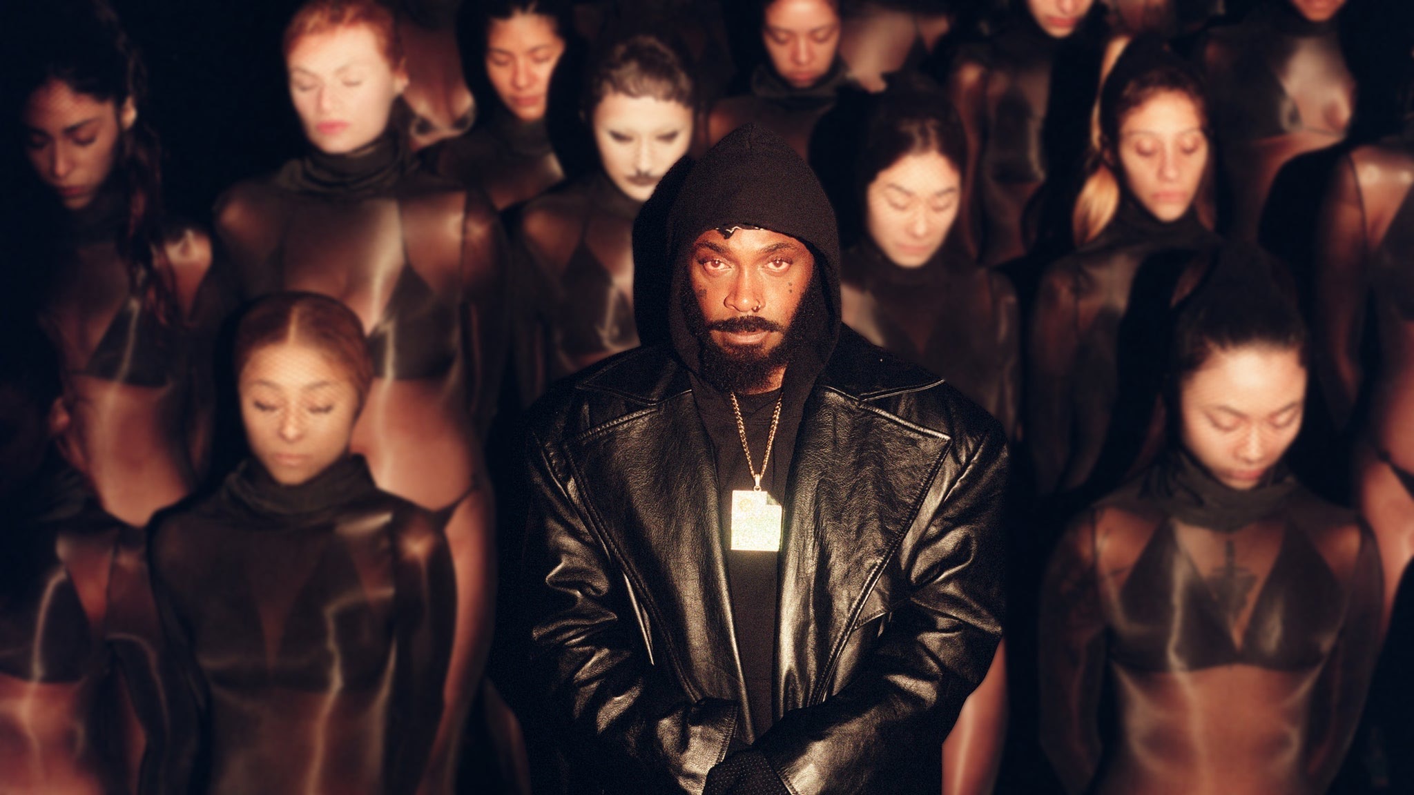Official JPEGMAFIA key art for the Experimental Rap Tour, appearing at The Tabernacle in Atlanta on October 24, 2026 with redveil and Matt Proxy.